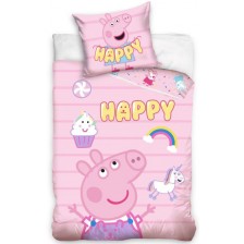 Детски спален комплект Sonne Home - Peppa Pig Happy, 2 части 